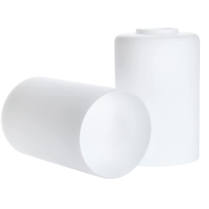 Pantalla de llum de vidre blanc bufat a mà de disseny personalitzat