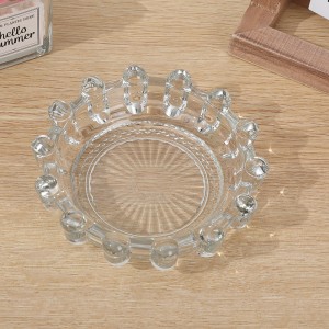 Cinzeiro de vidro personalizado por atacado de cristal de alta qualidade material arredondado cinzeiros de vidro