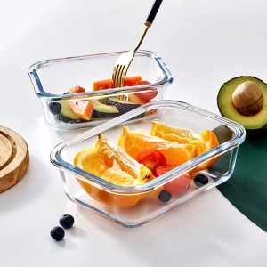 Factory Sale Rectangle Glass Food Prep Containers Glass Storage Container
