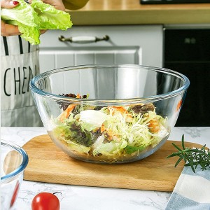 Glêzen Bowl Glêzen Salad Bowl foar Kitchen Baking Prepping Serving Cooking
