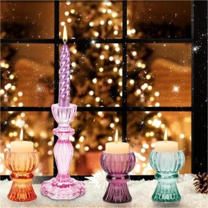 Stikla sveču turētāji Konusveida svečturu turētāji Dekoratīvie sveču statīvu galdi Centrālie dekori