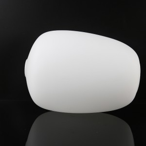 Po narudžbi ručno rađeno puhano opalno bijelo svjetlo u obliku stolne svjetiljke sjenilo i poklopac