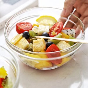 Salad trái cây trong suốt chất lượng cao Bát thủy tinh Soda-lime cho thực phẩm