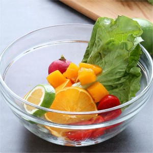 Висококачествени прозрачни купи за микровълнова фурна от натриево-варовито стъкло за храна за плодова салата