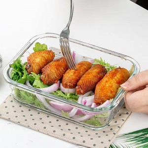 Minimalist Style Rectangle Glass Food Container Тамак-аш сактоо кутучасы
