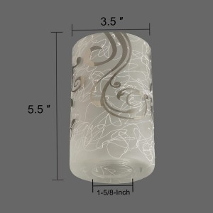 Opal White cylindrici Pendant vitream lampadis Cover cum cylindri figura Opaline umbra