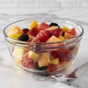 Personlig cirkulär stor glasskål av livsmedelskvalitet Transparent fruktsalladsglasskål