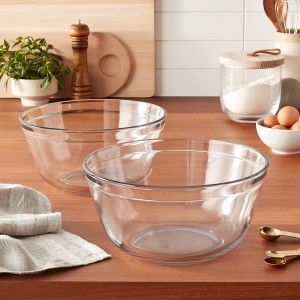 Персонализована кружна велика стаклена чинија за храну Провидна стаклена чинија за воћну салату
