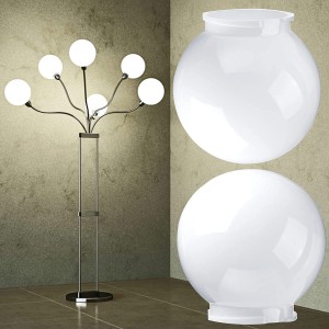 Enkelt hotel frostet hvidt glas loftslampeskærm Lampeskærm Udskiftning rundt mælkeglasdæksel til loftslampe