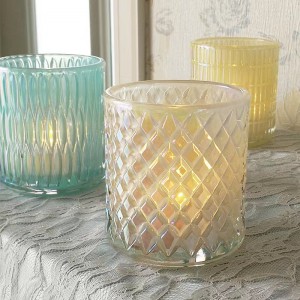 I-Transparent Candlestick Cup Candle Jar Glass Tealight Candle Holders for Wedding