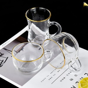 Turku stila tējas/espresso stikla krūzes ar rokturiem