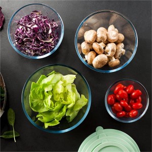 Mangkuk Makanan Kaca Timbul Unik Mangkuk Salad Mangkuk Buah Kaca Kristal
