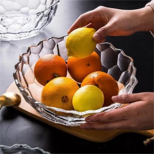 Јединствене рељефне стаклене чиније за храну Провидне стаклене чиније за салату од поврћа и воћа