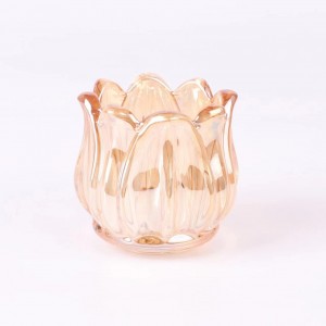 Dekoracje ślubne Bezbarwne szklane świeczniki na tealighty Przezroczyste szklane tulipanowe świeczniki na tealighty