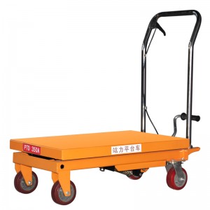 Stacker forklift Mobile manual hydraulic platform lifting scissor driver mini manual hydraulic pallet lift platform table 0.9m-500kg