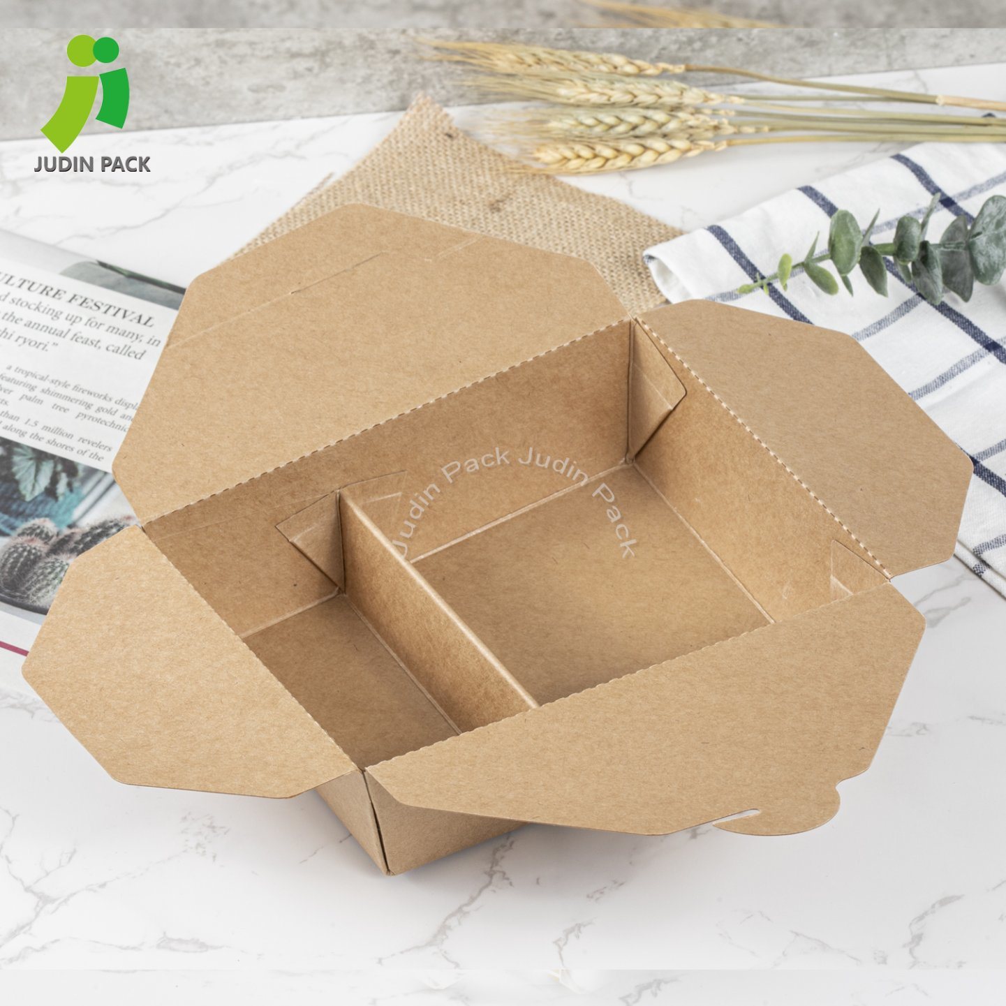 Eco-friendly Meji kompaktimenti Paper Box