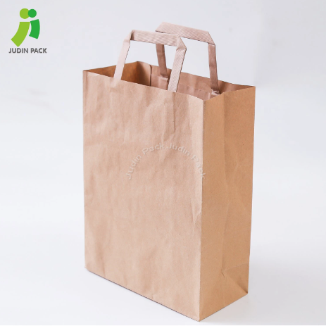 I-Kraft Brown Paper Shopping Bag ene-Handle