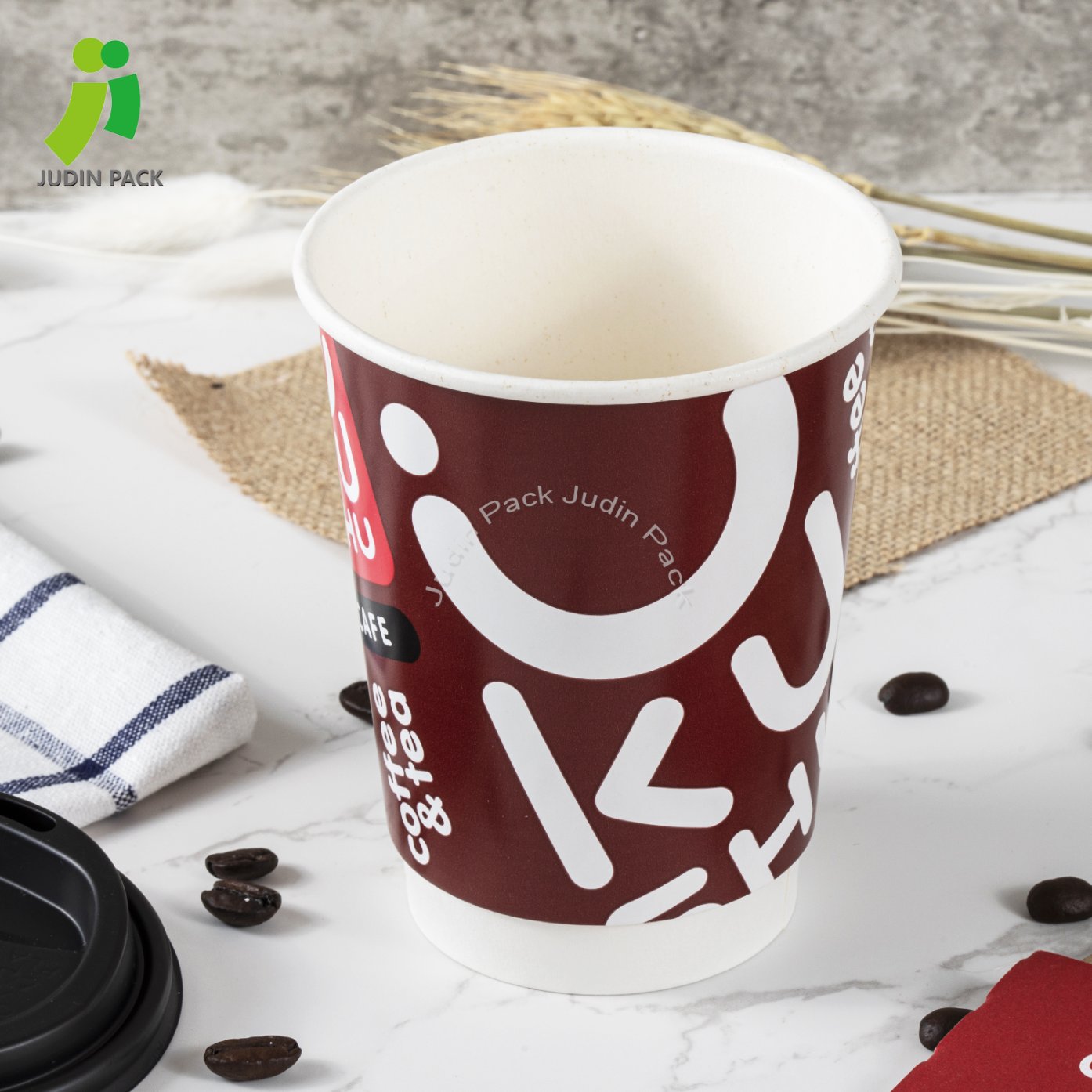 4oz/8oz/12oz/16oz/20oz Custom Logo Design Disposable Double Wall Paper Cup for Hot Drinks