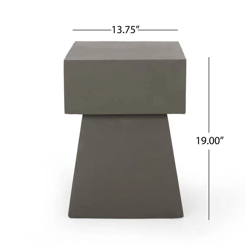 Table d'appoint en béton de bureau carrée de conception en vedette