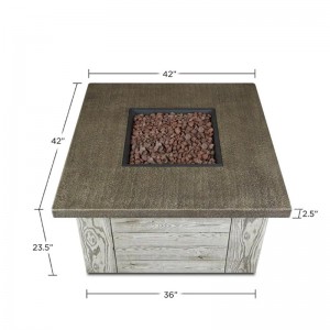 kültéri Fa szemű négyzet alakú gáztűzhely asztal