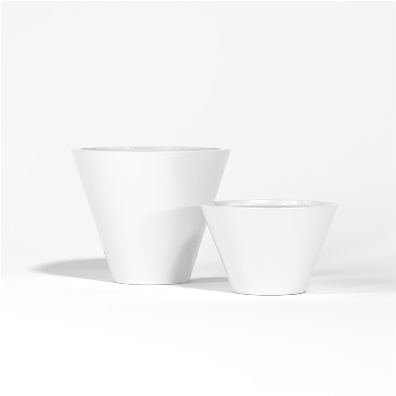 pot bunga fiberglass bulat putih harga batch rendah pengiriman cepat produsen tangan pertama buatan China