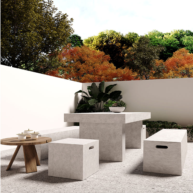 Kundenspezifische Designs Konkrete Outdoor-Gartensets Möbel