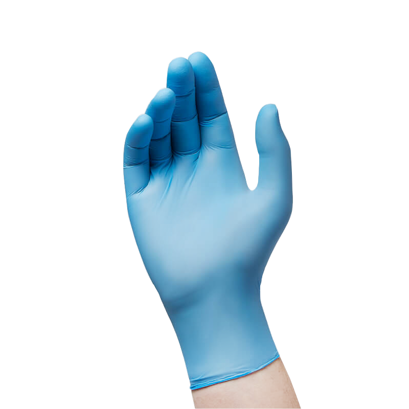 Medisinsk undersøkelse blå nitrilhansker.Lateksfri og pulverfri