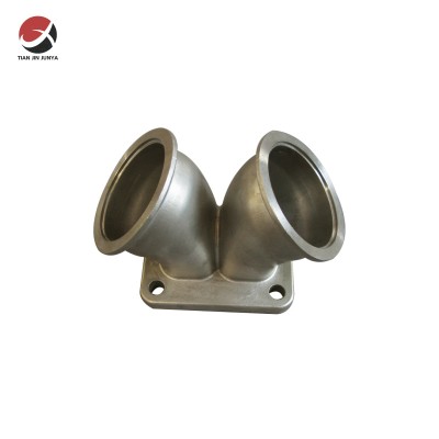 Customized Lost Wax Casting Stainless Steel Dual Inlet Turbo Elbow Twin Scroll Divided Adapter Flange for Automobile Turbo Applications