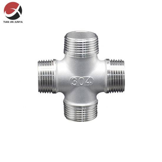 DIN Amse ISO Standard Connector Pipe Fitting Thread Casting Male Stainless Steel 304 316 Cross Used in Bathroom Plumbing Materials