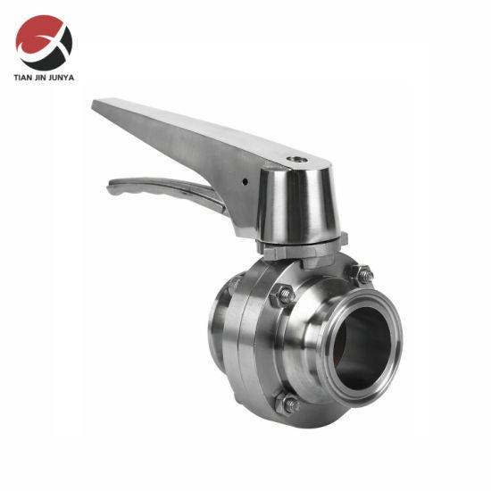 Junya DIN/JIS/ANSI standardni sanitarni leptir ventil s tri stezaljke 50,5 mm od38 mm drška okidača/EPDM nehrđajući čelik 304 316 prilagođeni ventil