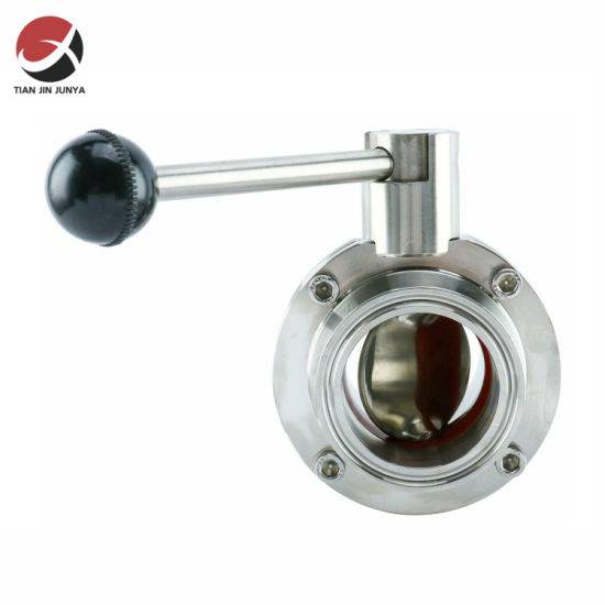 Junya OEM Factory Direct Customized Stainless Steel 304 316 Sanitary Butterfly Valve with Weld End, Male End, Clamp End (NORM SMS, DIN, RJT, MACON)