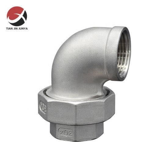 Junya OEM Stainless Steel 304 Female NPT JIS DIN Threaded Joint Rotary Adjustable Union Elbow Plumbing Pipe Fitting Malleable Iron Pipe Sanitary Fittings