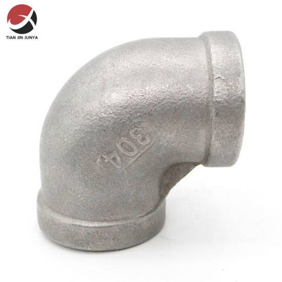 DIN Stainless Steel Connector Accessories Environmental Protection Sanitary Casting 42.4 mm SS304 90 Degree Seamless/Pressure Elbow Grooved Pipe Railing Fitting