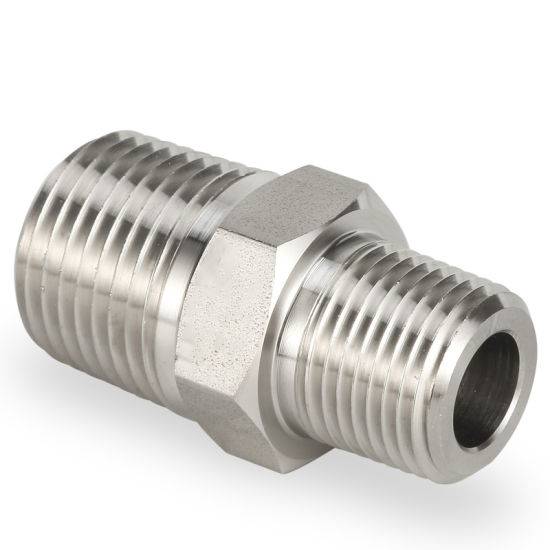 1/2" Stainless Steel Pipe Fitting Male Thread Reducer Hexagon Nipple