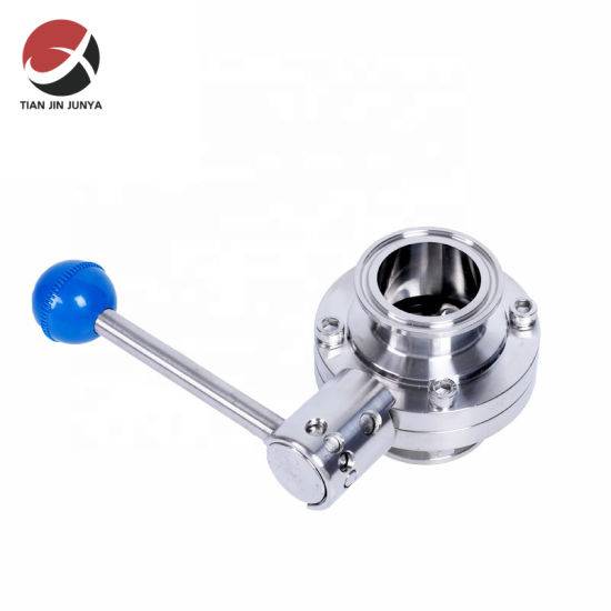 Junya 316L 304 Manual Tri Clamp Butterfly Valve Price Sanitary Stainless Steel Butterfly Valve Manual Operated Pull Handle Butterfly Valve Plumbing Accessories