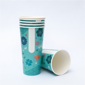 Prispôsobený jednorazový nástenný papierový pohár na pitie kávy