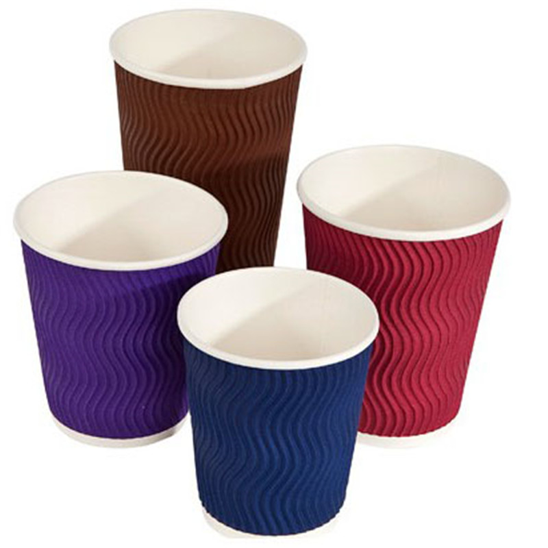 Customized Disposable Ripple Cup ສໍາລັບເຄື່ອງດື່ມກາເຟ
