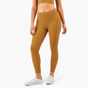 Nuevos pantalones de fitness deportivos desnudos acanalados Pantalones de yoga de talle alto de melocotón y abdomen para mujer