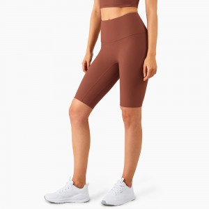 Pantalon de Yoga nu fileté pour femme, taille haute, hanches pêche, sport, Fitness, short à cinq points