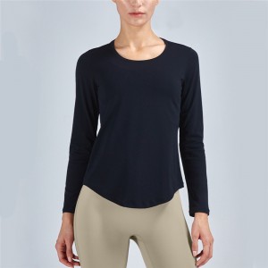 Light Sense Yoga Clothing Cross-border Round Neck Slim Long Sports Top Long Sleeve