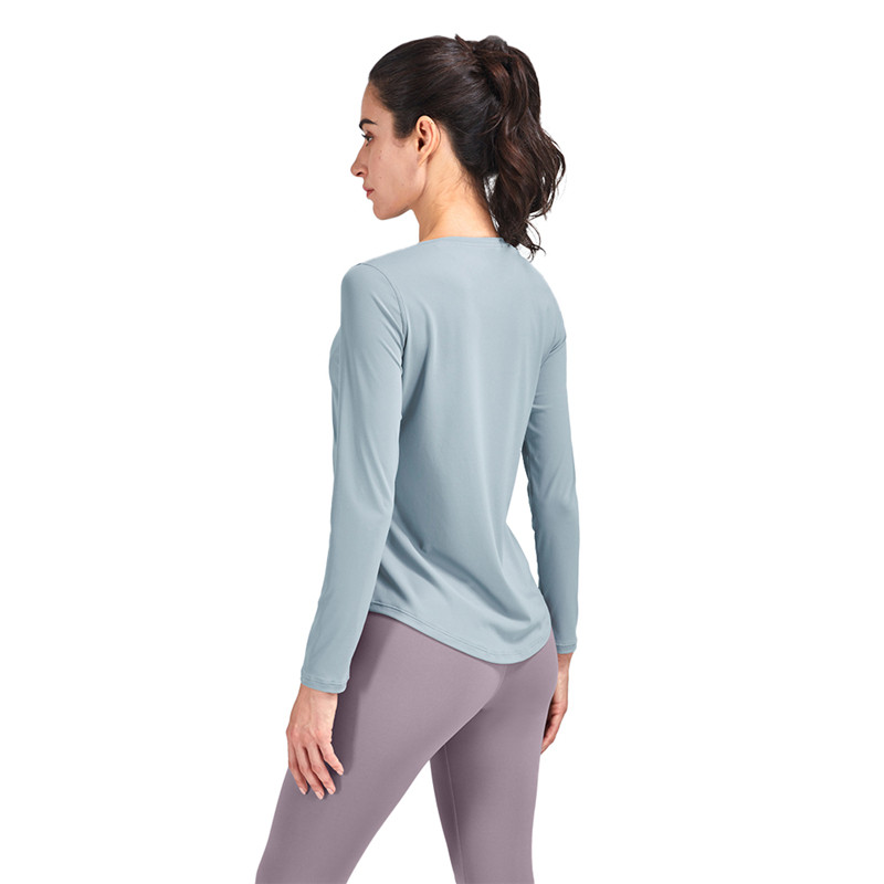 Light Sense Yoga Clothing Cross-border Round Neck Slim Long Sports Top Long Sleeve Featured Image