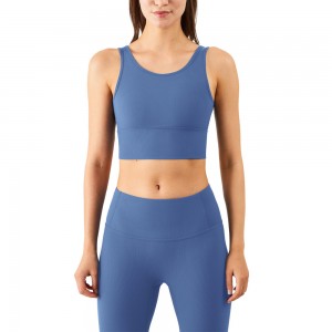 New Threaded Antibacterial Yoga Sports Underwear Vest Mofuta oa Fitness Running Sports Bra