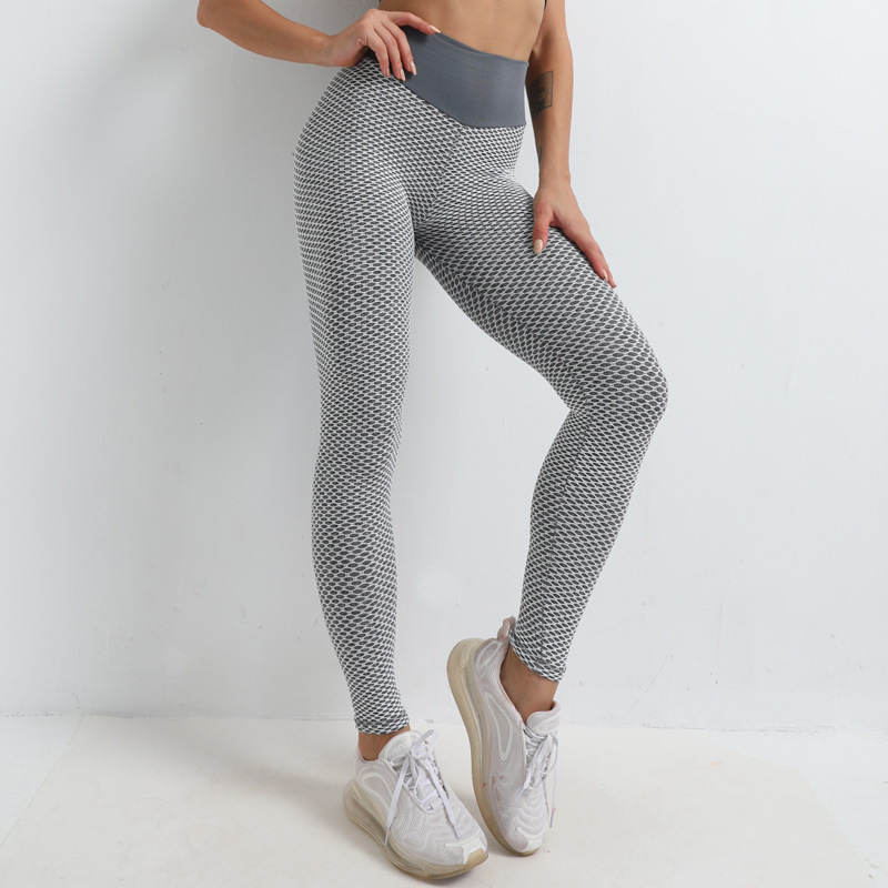 Gym Wear High Waisted Women Yoga Pants Leggings with Mesh Breathable