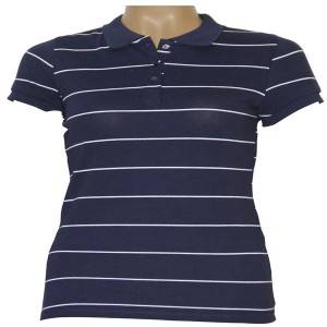 Factory Wholesale Classic Striped Jersey Fabric women polo shirt