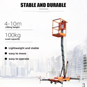 Umbane weHydraulic Lift Platform Ladder 220v Aluminiyam iAluminiyamu Man Lift 6m 8m kwiWarehouse Workshop yaseKhaya