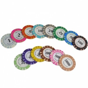 Crown Clay Poker Chips Seta Acrylic Suitcase