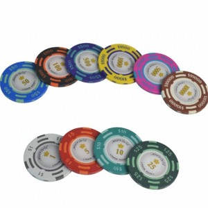 Doollar Monte Carlo Poker Chips Deji sanduuqa Aluminium