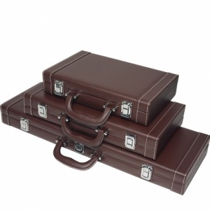 PU Poker Chips Container Casino Leather Suitcase