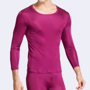 Men's Silk 2pc Thermal Underwear Set -Mannen Long Johns Base Layer Silk Top en ûnderkant