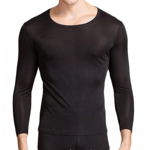 Men's Silk 2pc Thermal Underwear Set -Mannen Long Johns Base Layer Silk Top en ûnderkant